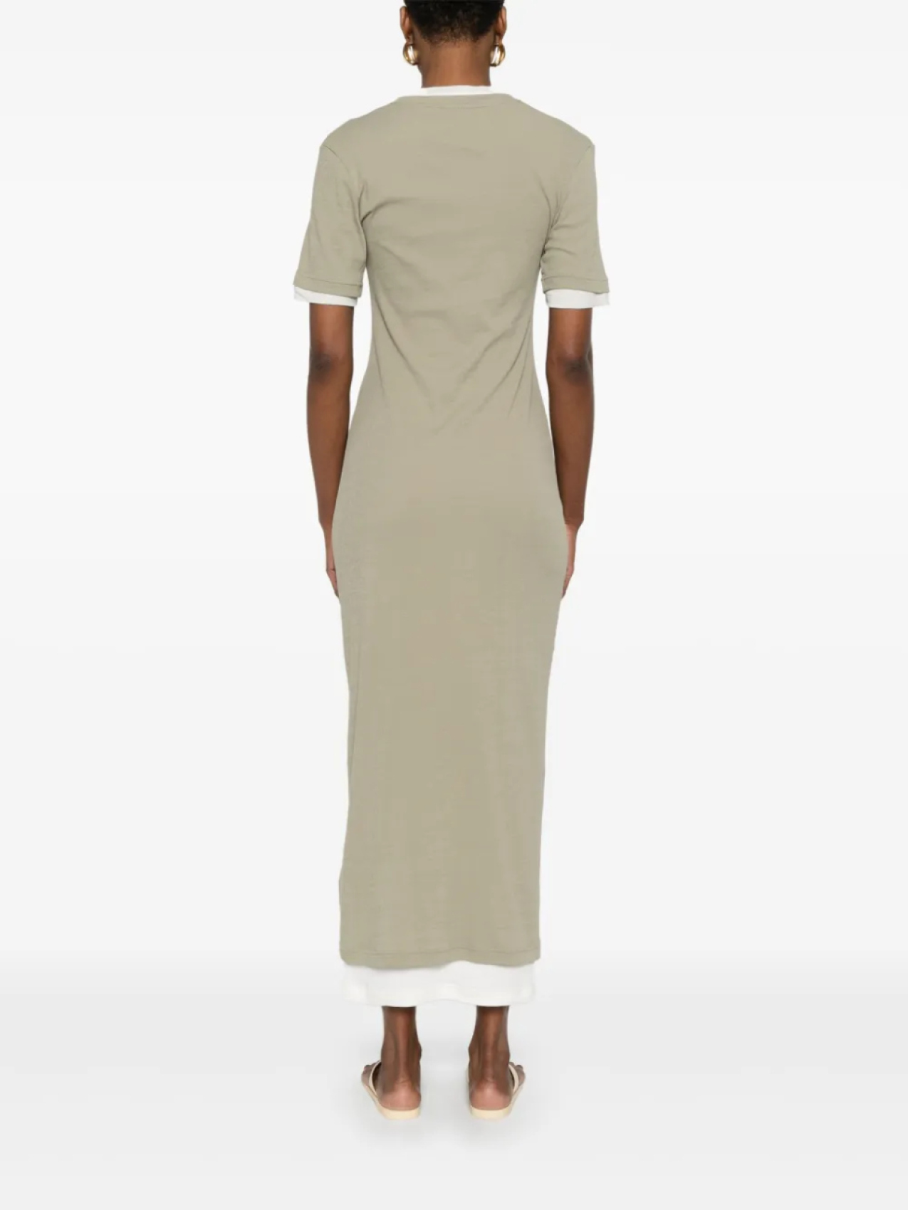 Хлопковые платья миди (набор из трех штук) Jil Sander, зеленый — фото 4