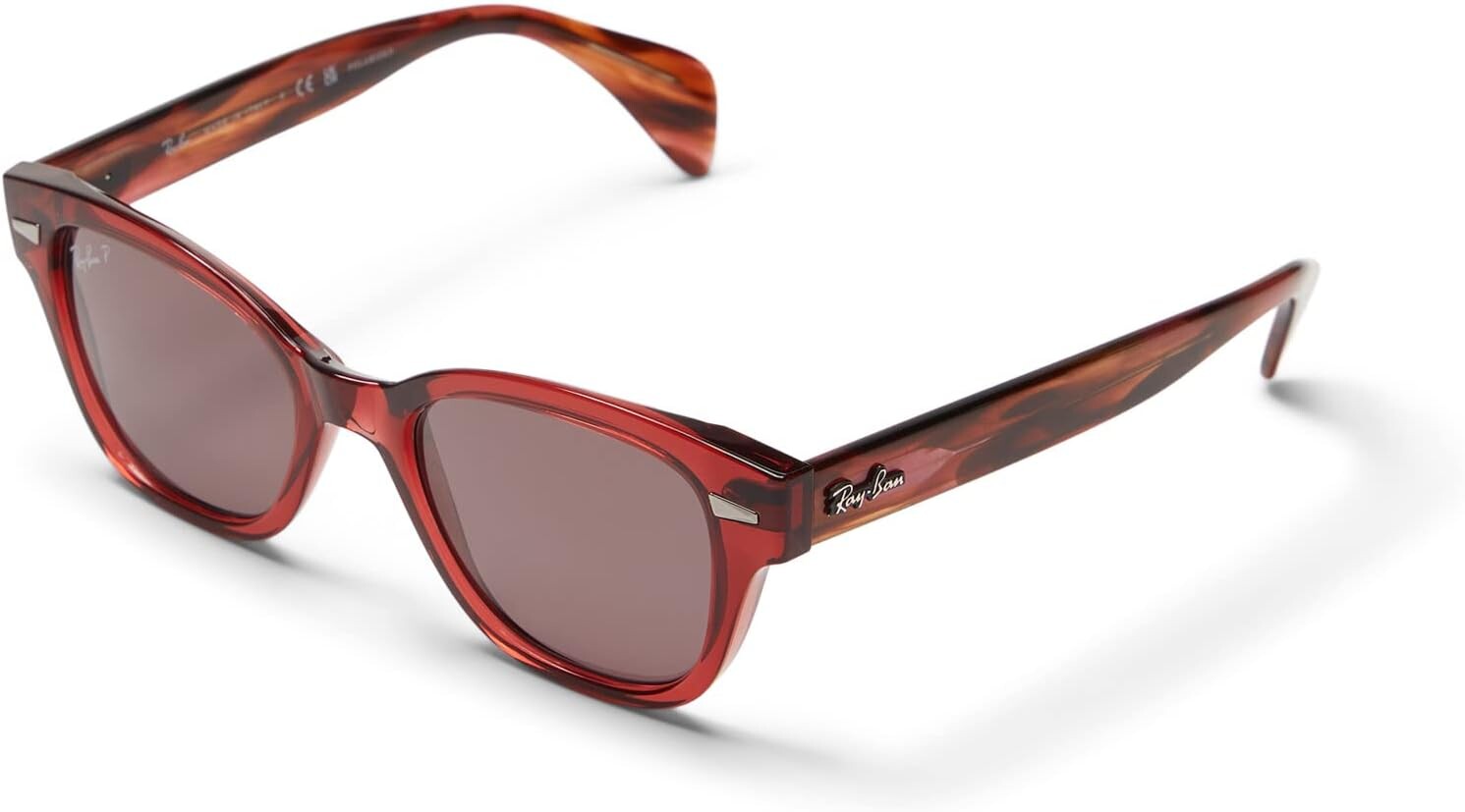 

Солнцезащитные очки 49 mm 0RB0880S Ray-Ban, цвет Transparent Pink/Dark Violet Polarized