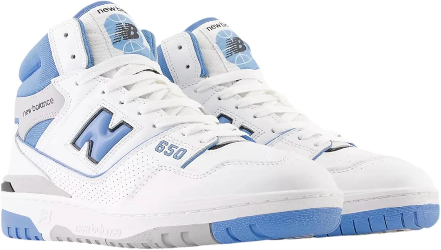 Кроссовки New Balance из кожи для мужчин и женщин, модель 650, White Heritage Blue — фото 2