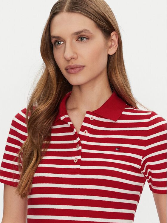 Рубашка поло облегающего кроя 1985 WW0WW43225 Tommy Hilfiger, красный — фото 4
