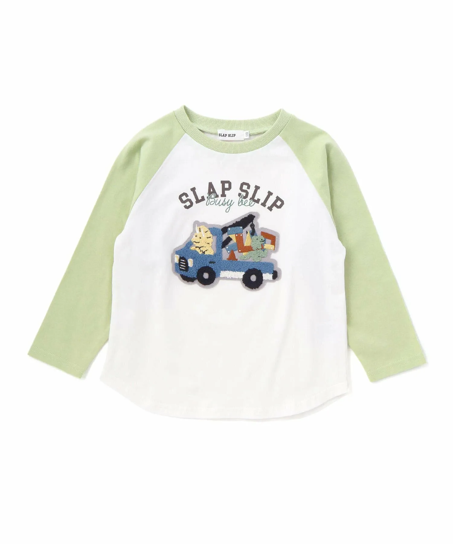 Футболка с длинным рукавом-реглан Working Vehicle Sagara Raglan Jersey (80-130 см) SLAP SLIP, Green