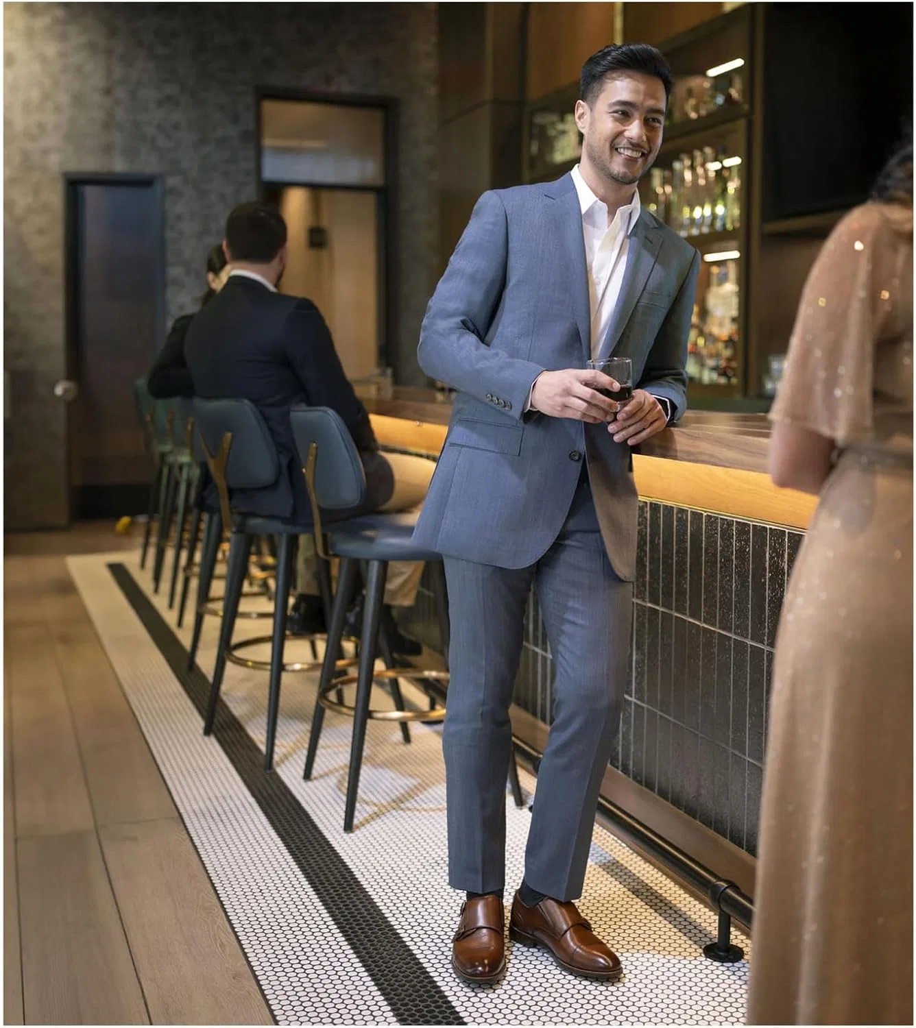 Мужские лоферы Florsheim Rucci с двойной пряжкой и закрытым носком, Cognac — фото 2