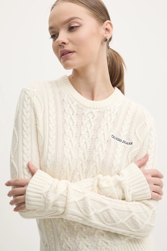 

Свитер с добавлением шерсти Guess Jeans, бежевый