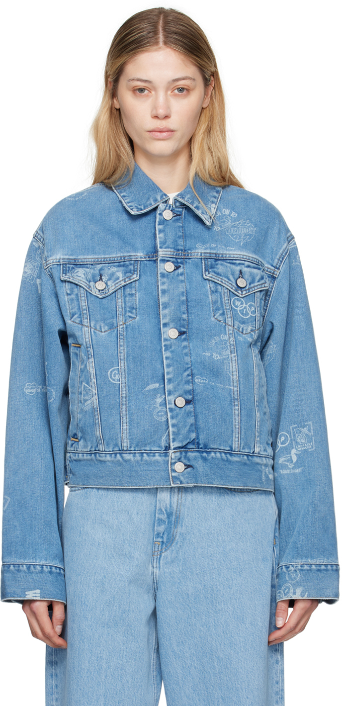 

Джинсовая куртка с синим принтом Carhartt Work In Progress, Blue rinsed