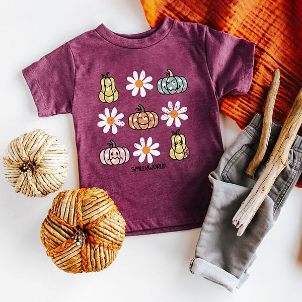 Футболка с принтом Smileyworld pumpkin daisies chart The Juniper Shop, Plum — фото 3