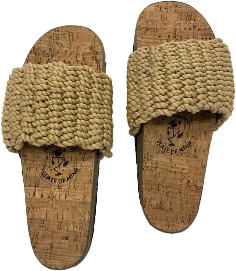 

Сандалии Nomadic State of Mind с пробковой стелькой, с поддержкой свода стопы, легкие, ручной работы из устойчивой веревки, унисекс для мужчин и женщин (верблюжий), U.s Men 9-9.5