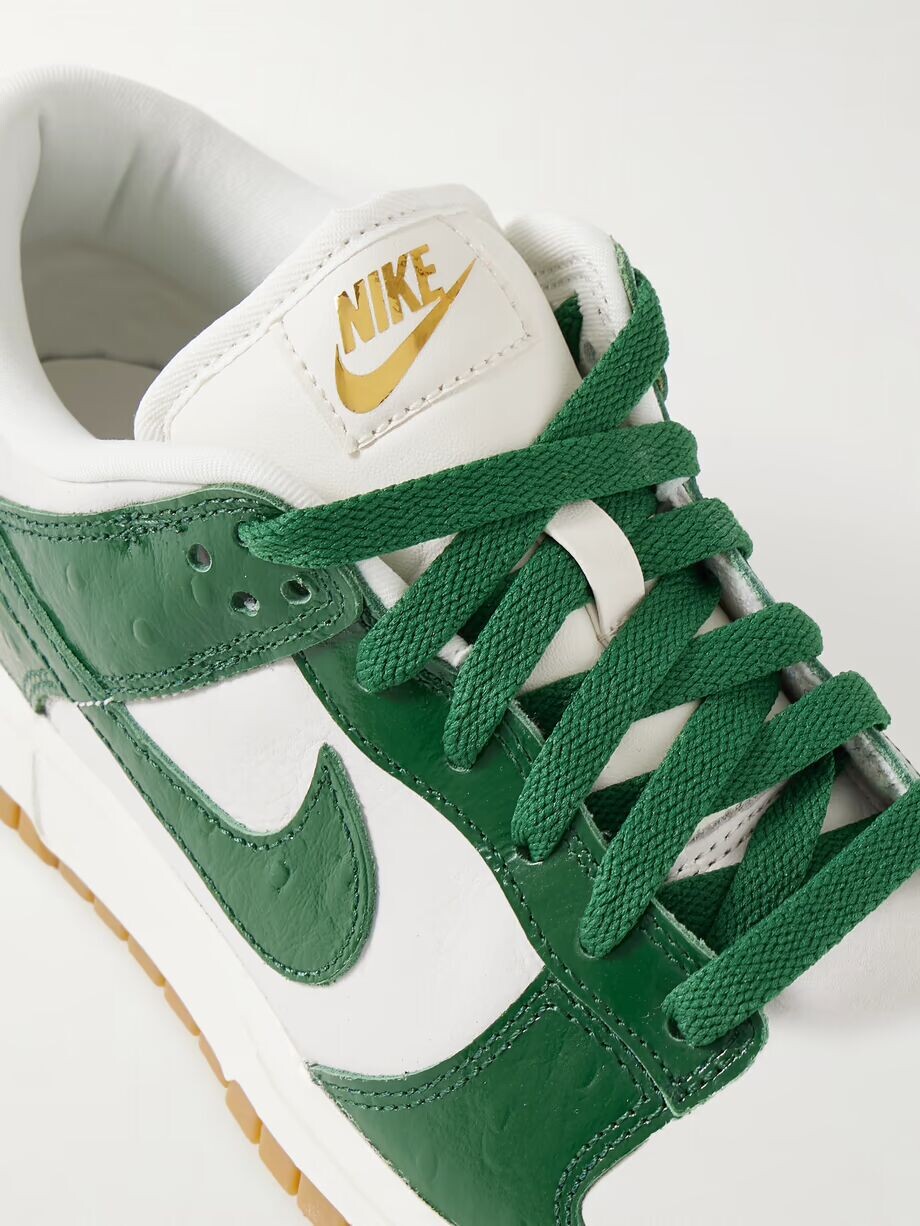 Кроссовки Dunk Low LX NBHD из фактурной и гладкой кожи Nike, зеленый — фото 4