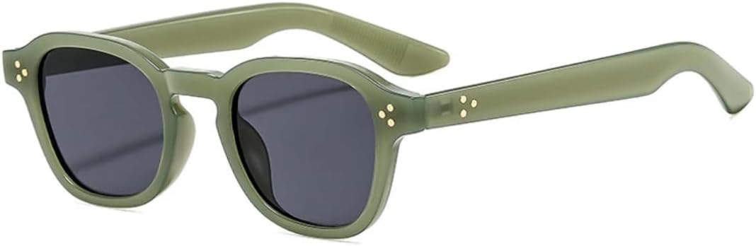 

Классические квадратные металлические солнцезащитные очки с декором в виде рисовых зерен для женщин и мужчин, для активного отдыха, вождения, рыбалки, с защитой от УФ-излучения UV400 TVTBBVV, Green Gray