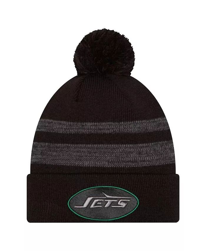 

Мужская черная вязаная шапка New York Jets Dispatch с манжетами и помпоном New Era