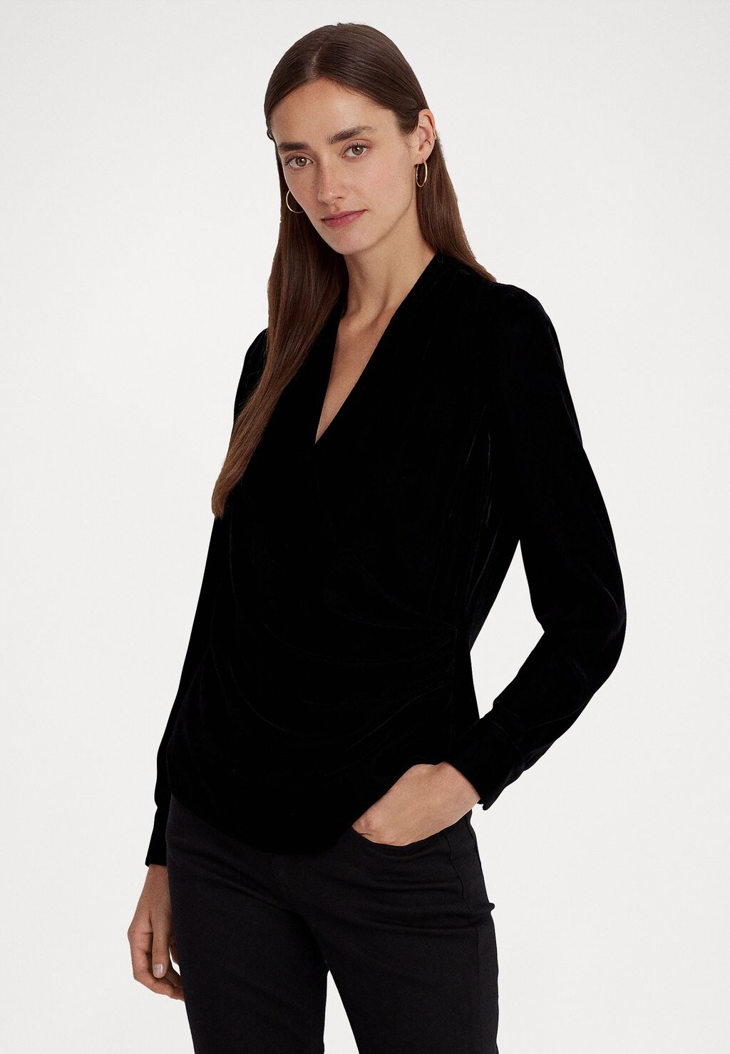 

Толстовка Lauren Ralph Lauren БЛУЗКА CILFETTE С ДЛИННЫМ РУКАВОМ, цвет black velvet