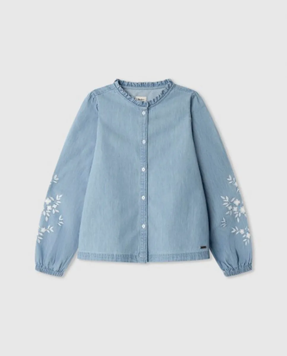 

Джинсовая блузка для девочки Delilah Pepe Jeans, светло-голубой