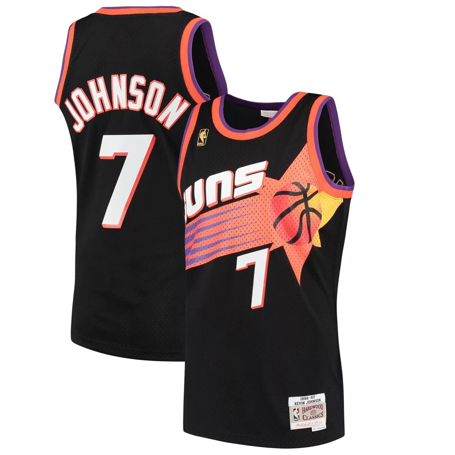 

Мужская майка Mitchell & Ness Kevin Johnson Black Phoenix Suns 1996-97 Hardwood Classics Swingman