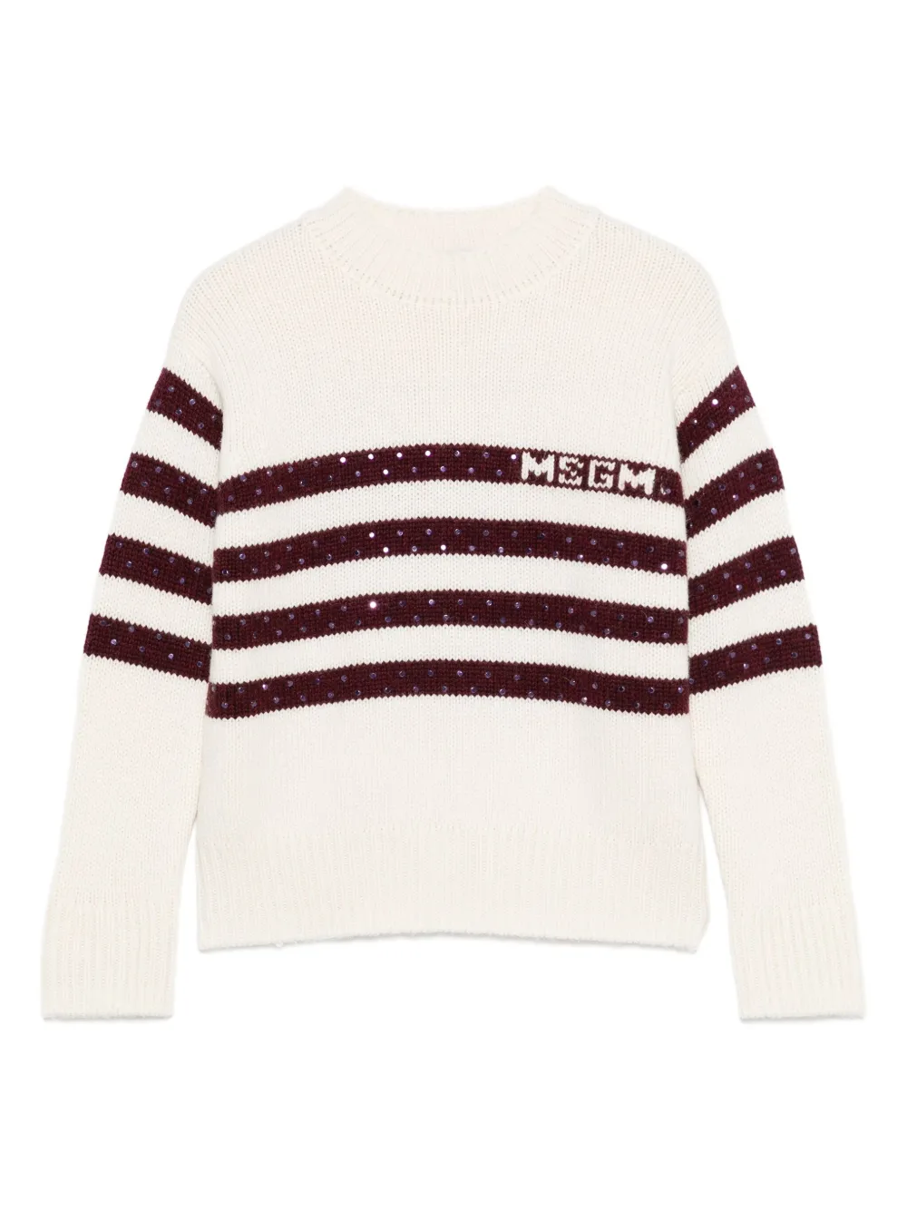 

Свитер с полосатыми деталями, украшенный пайетками MSGM Kids, нейтральный