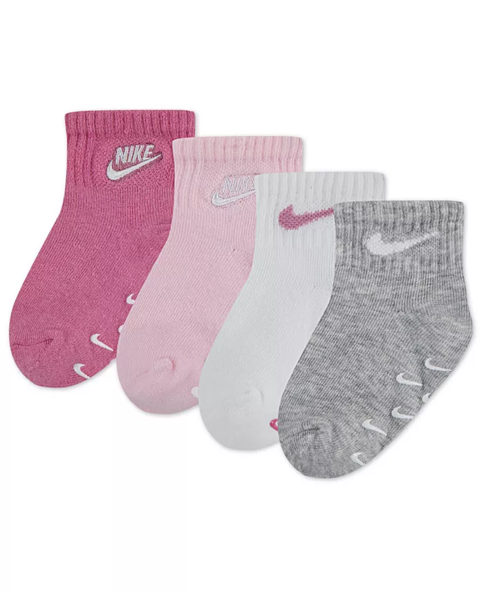 

Набор из 4 пар противоскользящих носочков с логотипом для малышей Nike, мультиколор