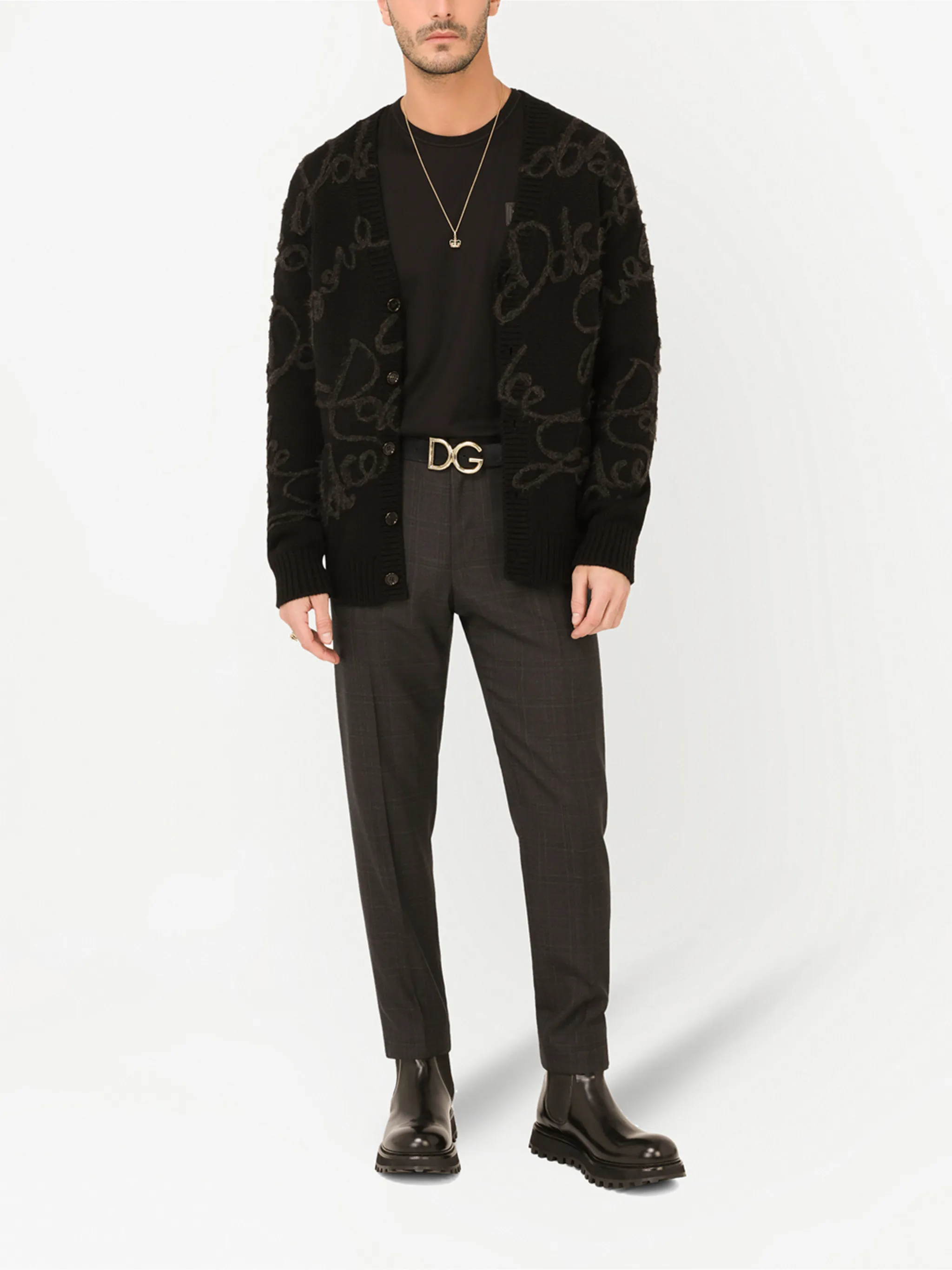 Кардиган с вышитым логотипом Dolce & Gabbana, черный — фото 2