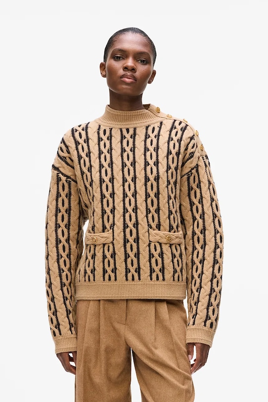 

Свитер из смесовой шерсти Karl Lagerfeld, коричневый