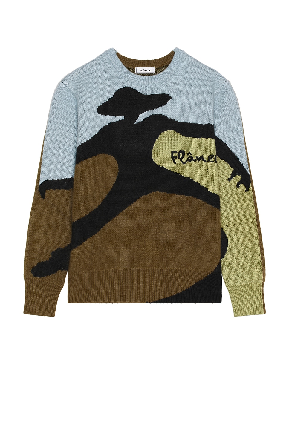 

Вязаный свитер с завитком Flaneur, khaki