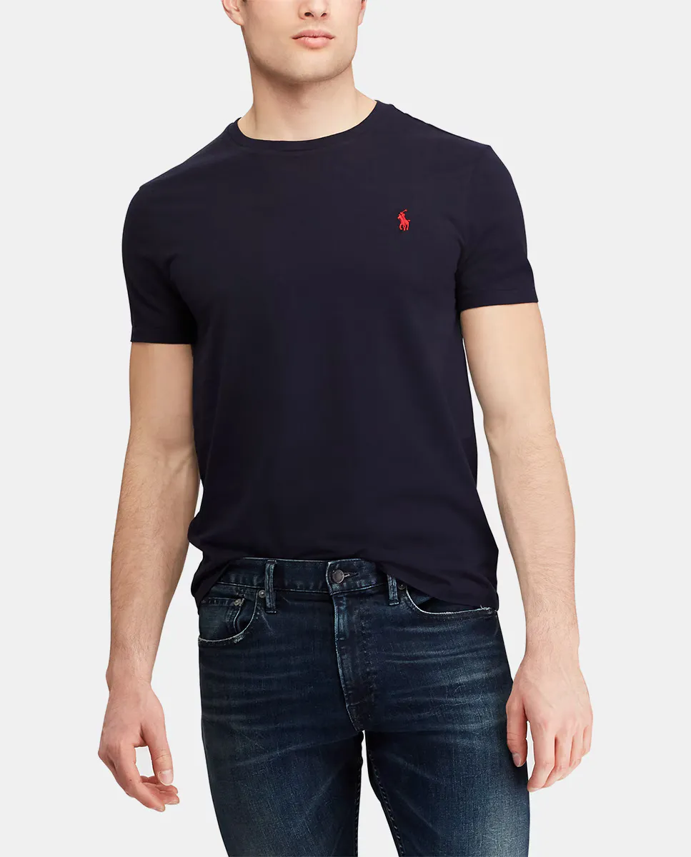 

Трикотажная мужская футболка Slim Fit на заказ Polo Ralph Lauren, темно-синий