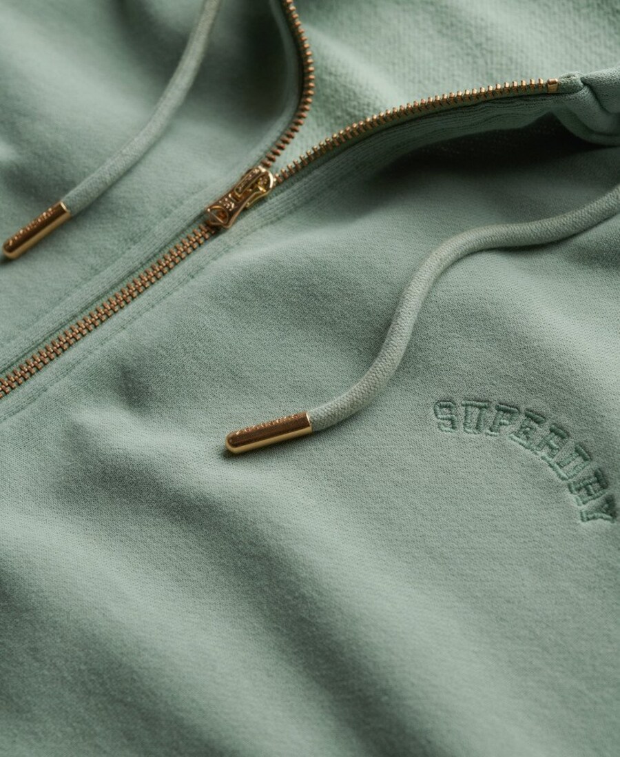 Толстовка с капюшоном на молнии Superdry Essential, пастельный зеленый — фото 4