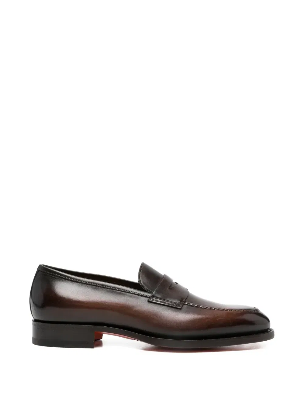 Лоферы T50 с отделкой в виде пенни Santoni, коричневый