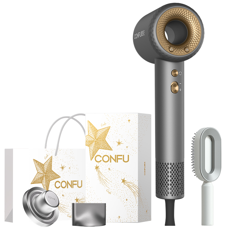 

Фен для волос 1900W Бытовой KF-F9 Confu, F9 Star Gray[Sparkling Galaxy]Box+Magnetic Stands+Air Cushion Comb