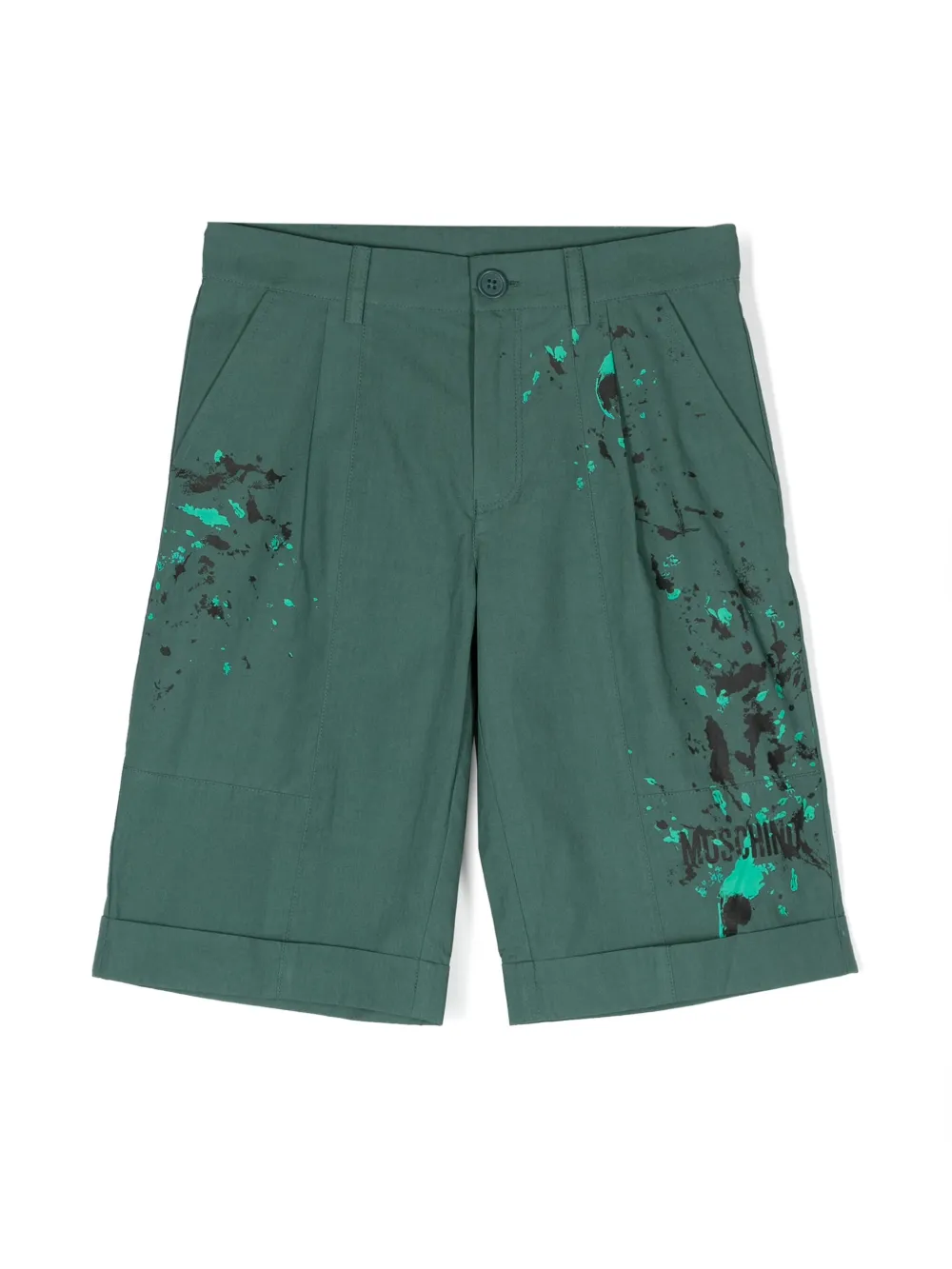 

Шорты с эффектом разбрызганной краски Moschino Kids, зеленый