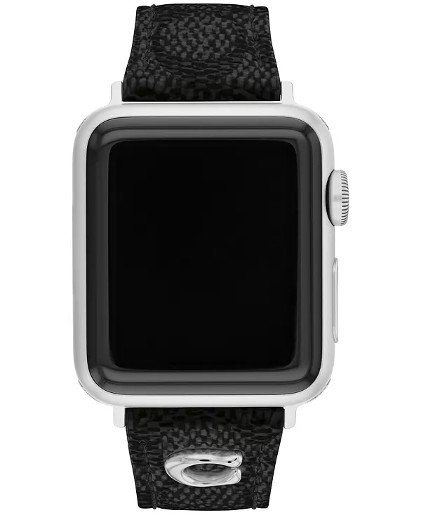 

Женский черный ремешок Coach Signature из кожи и холста для Apple Watch 38 мм, 40 мм, 41 мм Coach, black