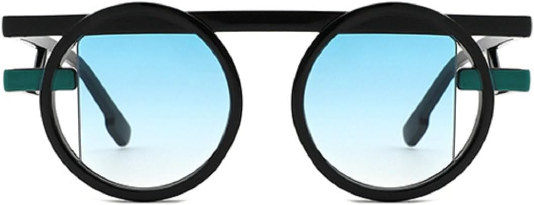

Круглые солнцезащитные очки для женщин, модные градиентные оттенки, мужские панк-очки, сине-зеленые солнцезащитные очки, очки для активного отдыха и путешествий 1249 Melrose, Black