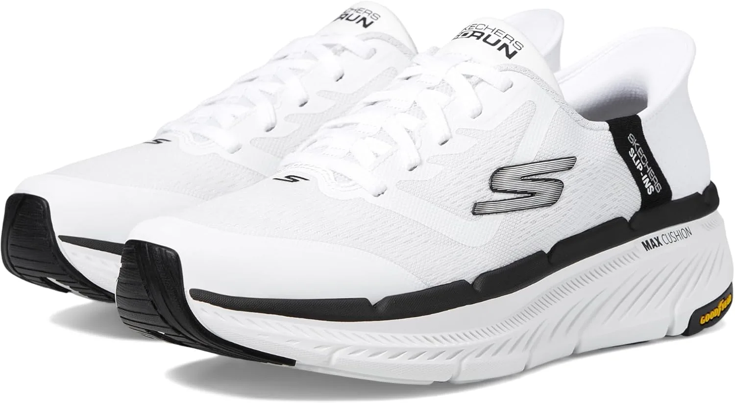 Мужские слипоны Skechers Max Cushioning Premier 2.0 Ascendant II Hands-Free Solidus, белый/черный — фото 2
