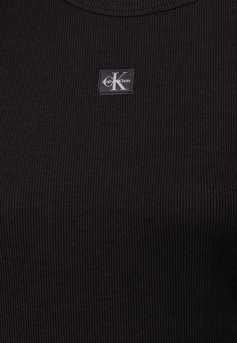 Футболка, классическая, Calvin Klein Jeans, черный — фото 3