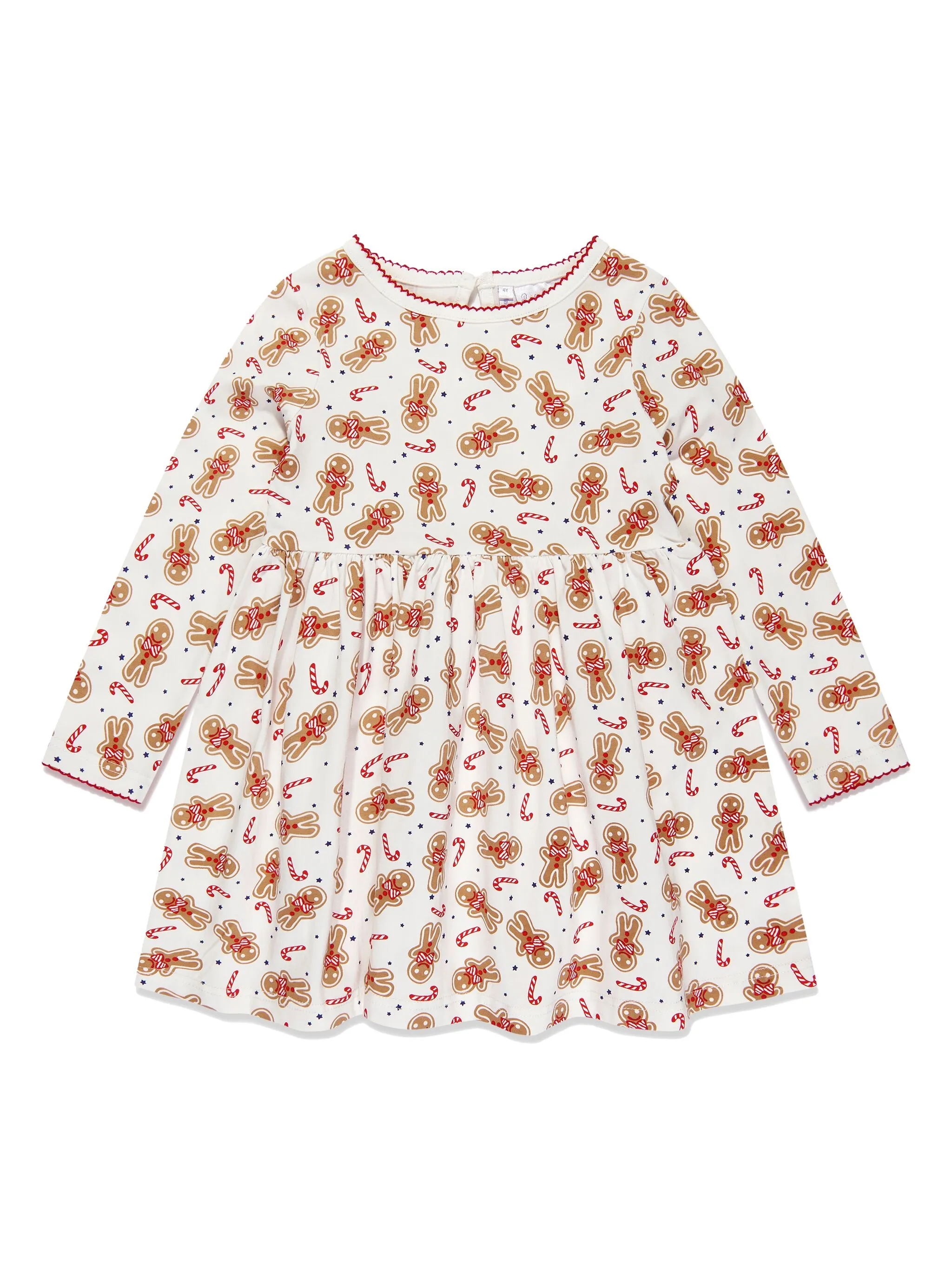 

Пряничное стрейч-хлопчатобумажное платье Rachel Riley, белый