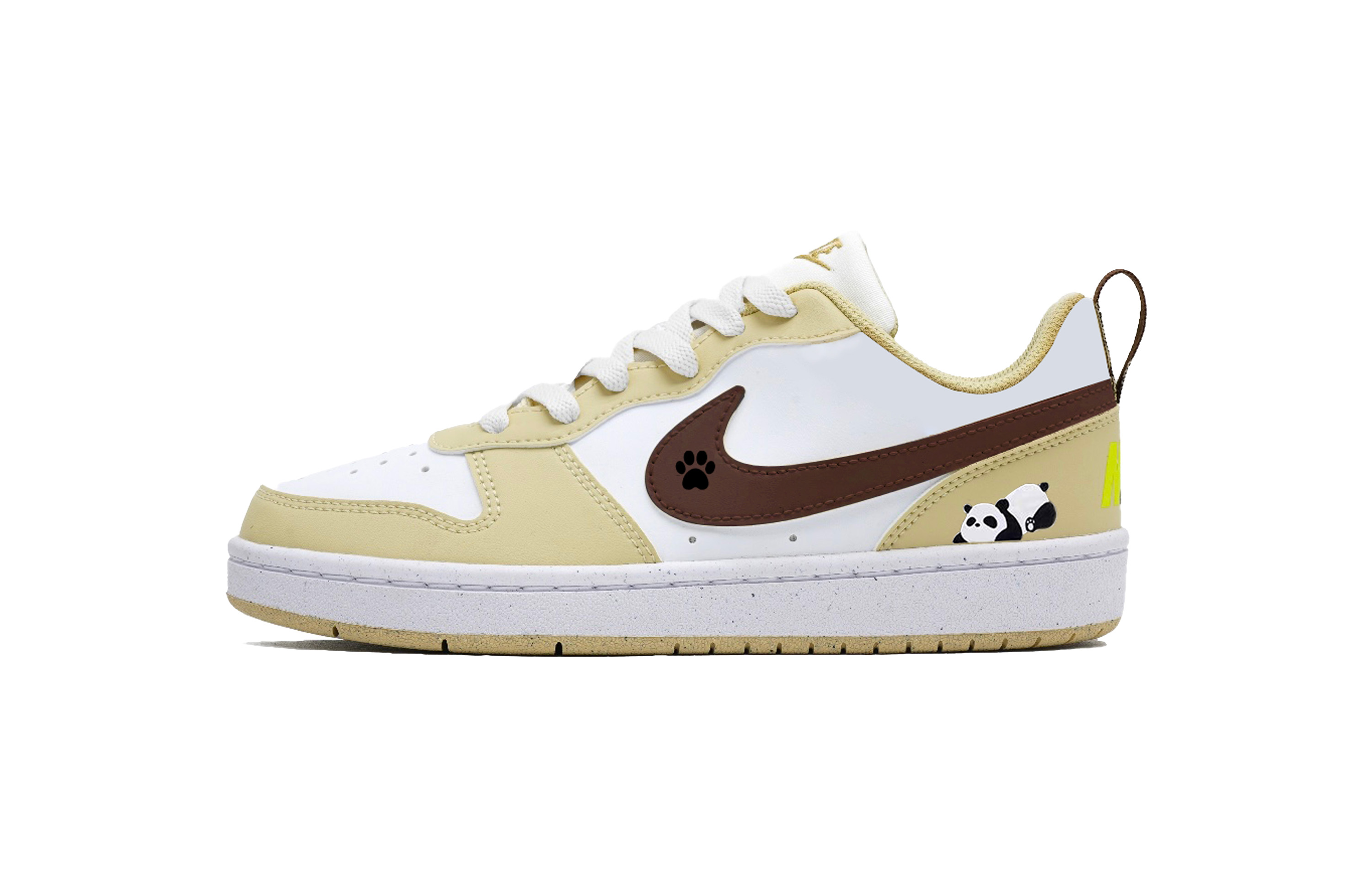 

Nike Детские низкие скейтбордистские кроссовки Court Borough Panda из синтетической кожи с противоскользящим и износостойким покрытием