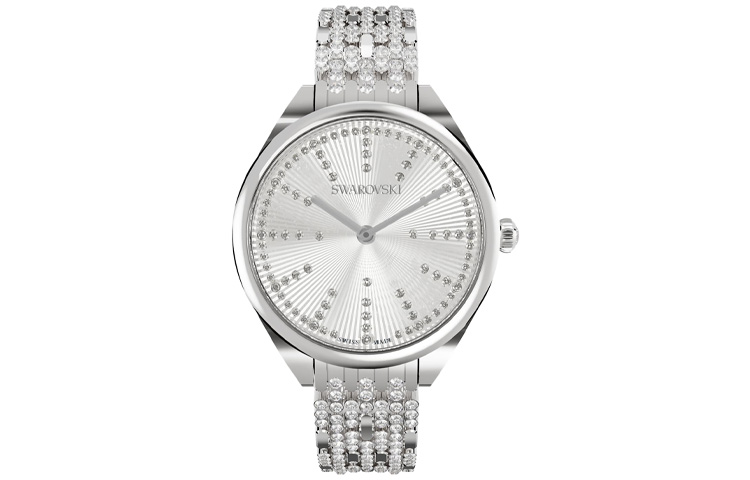 

Swarovski Часы Attract Collection Wrist Watch Quartz Movement Stainless Steel Strap Silver Dial Women's Watch 5610490, Silver Dial