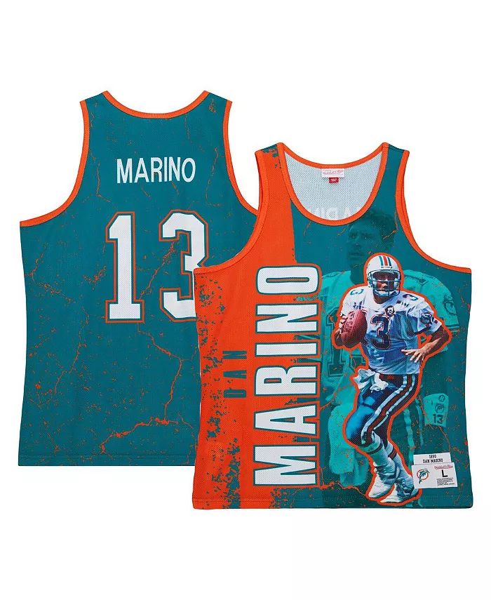 

Мужская майка Dan Marino Aqua Miami Dolphins 1990 Player Burst Mitchell & Ness