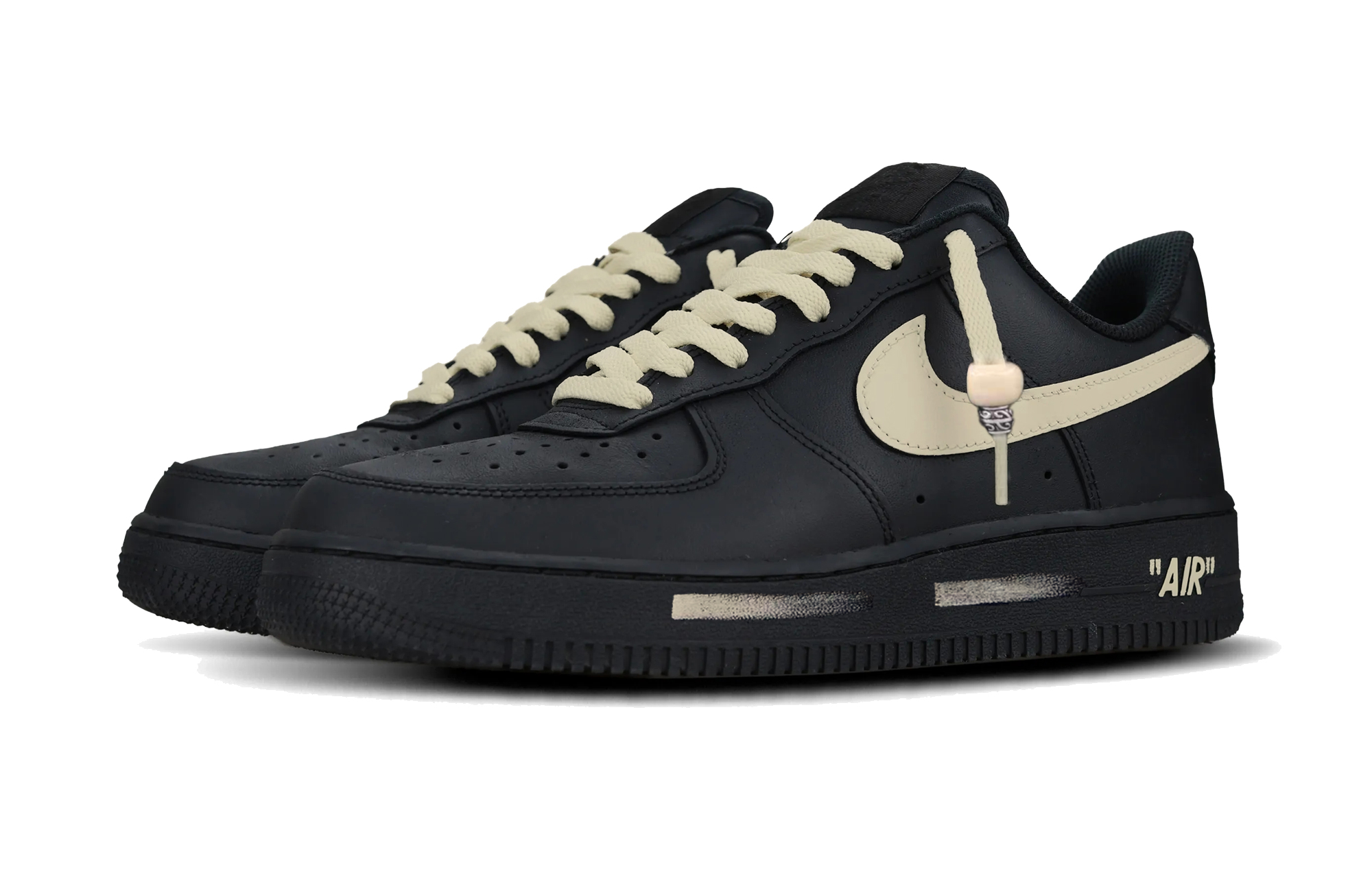 Кроссовки Air Force 1 Black Warrior низкие скейтерские унисекс black beige Nike, черный Warrior — фото 4