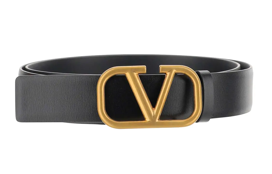 

Кожаный ремень мужской черный Valentino