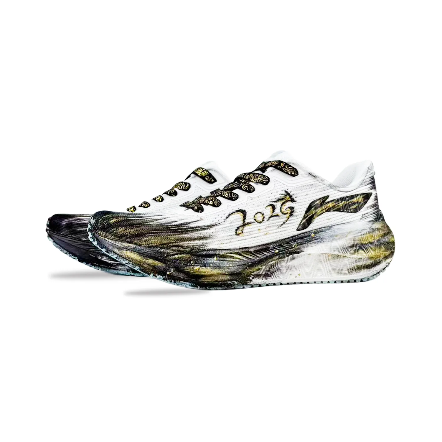 Li-Ning Version 2.0 Cushioning Abrasion Resistant низкие кроссовки для бега мужские Shadow Gold — фото 4