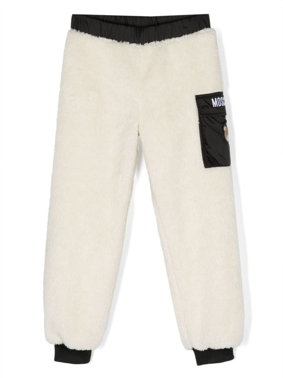

Moschino Kids спортивные брюки из искусственного меха, белый