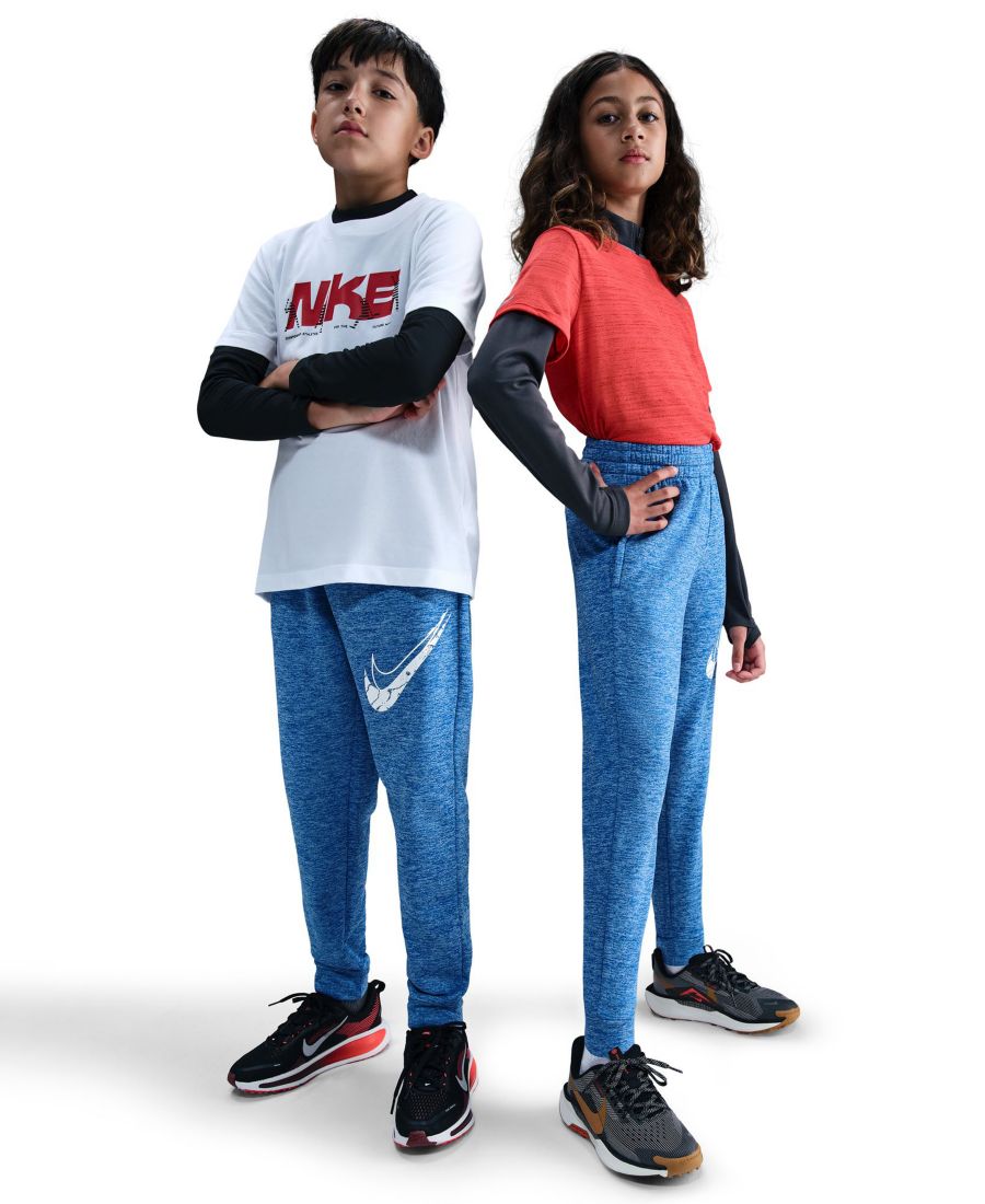 

Спортивные брюки-джоггеры для мальчиков и девочек 8-18 лет, с защитой от пятен, надеваются через голову Nike, Game Royal/University Blue