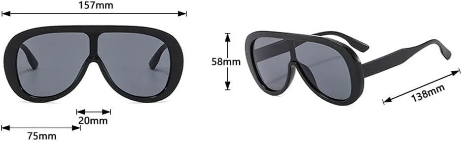 

Женские солнцезащитные очки One Piece, модные солнцезащитные очки большого размера для мужчин, защитные очки-маски UV400, трендовые женские очки TKKTLLT, Black-black