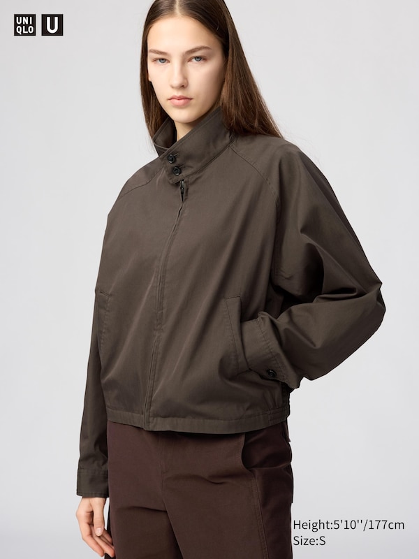 

Короткий блузон из смесового хлопка Uniqlo, 39 dark brown
