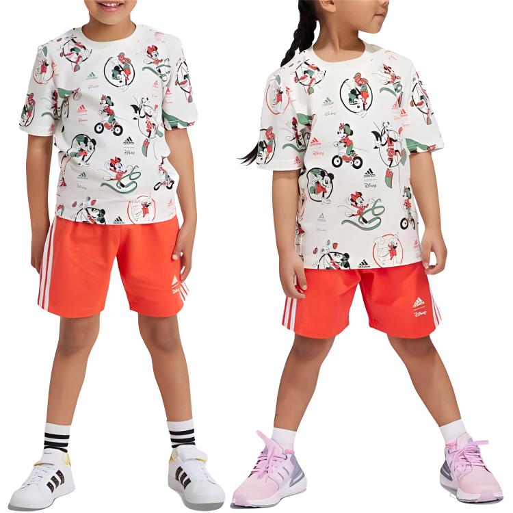 Повседневная спортивная одежда для детей 3-7 лет Adidas, белый+оранжевый — фото 3
