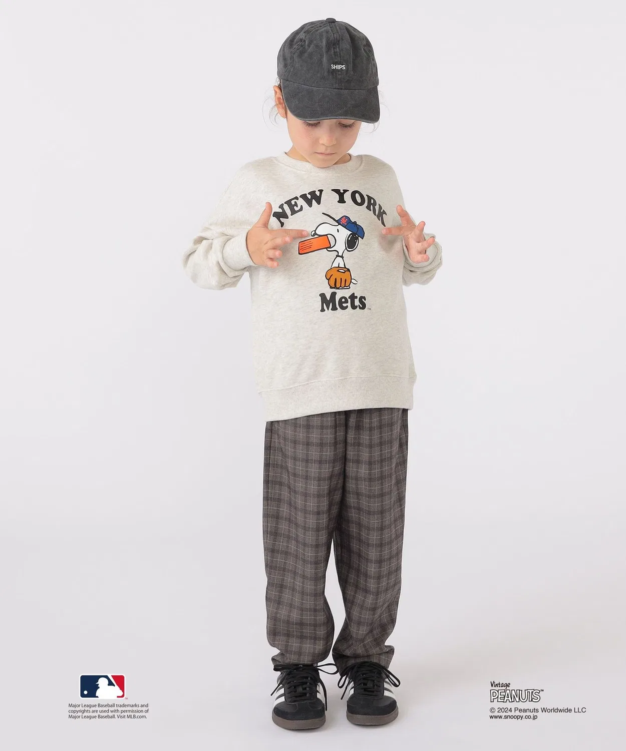Свитшот Snoopy × MLB SHIPS KIDS 100-125 см слоновая кость — фото 4