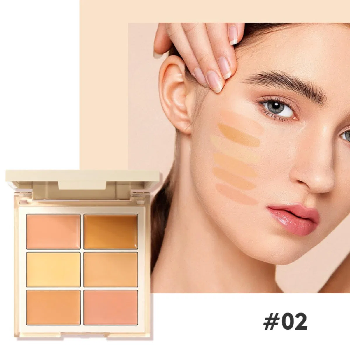 Палетка консилеров 6-в-1 для нейтральных оттенков кожи Karlor, 02#Light Neutral Skin — фото 2