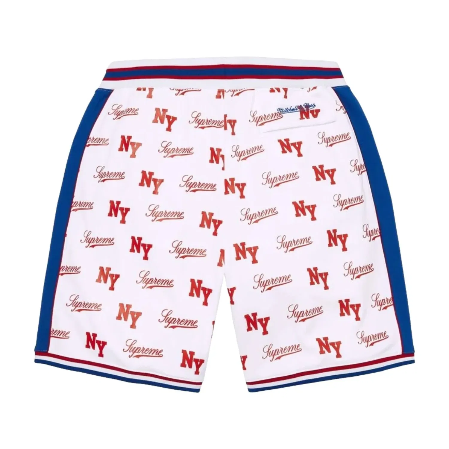 Баскетбольные шорты Supreme x Mitchell & Ness Monogram SS26, белые, SUP-SS26-221-WHT — фото 2
