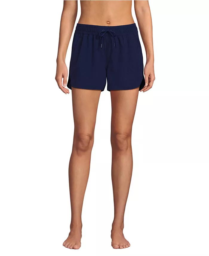 

Женские плавательные шорты Packable Cover-up длиной 3" Lands' End, синий