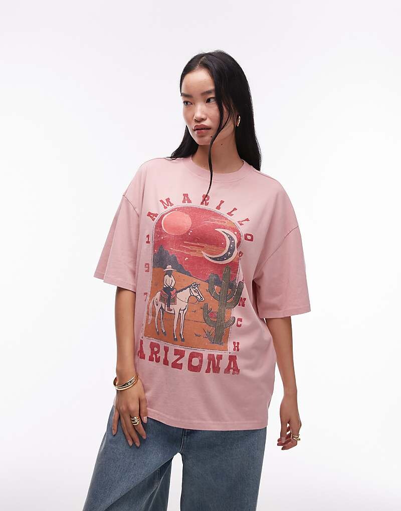

Topshop – футболка Oversize в цвете Rosa mit Arizona-Grafik