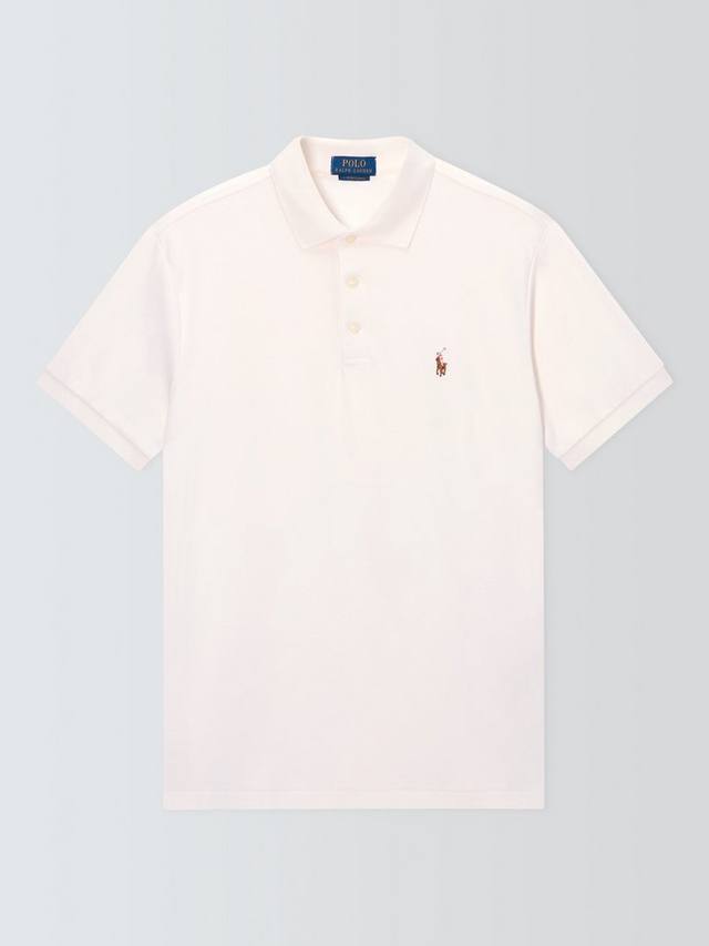 

Хлопковая поло Slim Fit с коротким рукавом Ralph Lauren, Pale Cream