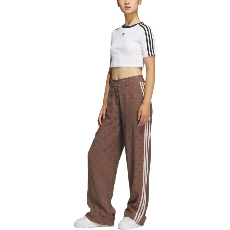 Треккинг SS25 джоггеры W вязаные спортивные штаны женские Adidas Originals, коричневый — фото 4