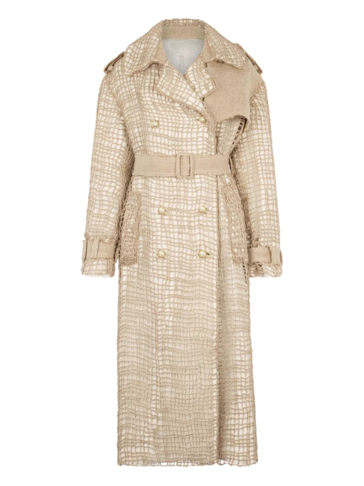 

Тренч с джутовой вставкой Roberto Cavalli, нейтральный